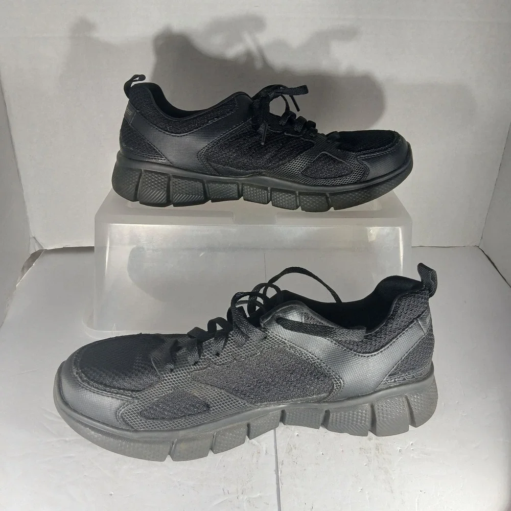 Skechers Relaxed Fit Dual-Lite Mens 8 Black Memory Foam Sneakers 51532 BBK